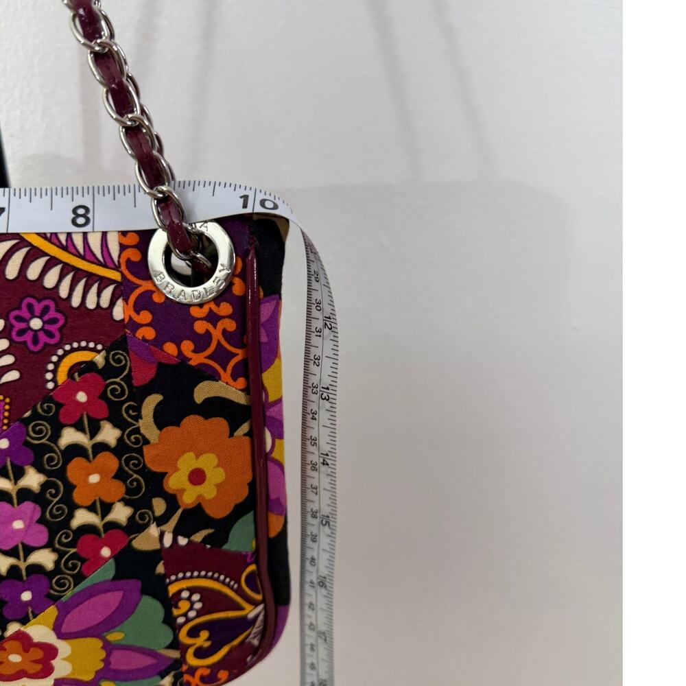 Vera Bradley Quilted Patchwork Floral Chain Shoulder Bag Cotton Tote Excellent - Picture 6 of 8